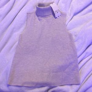 zara sleeveless non-crop turtleneck